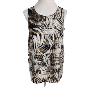 DG2 Diane Gilman Womens Tank Top Size Small Layered Animal Print Sleeveless